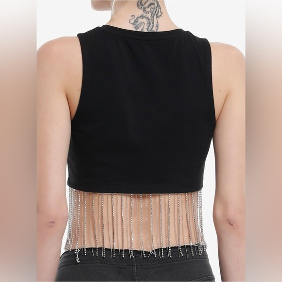 Cosmic Aura Wanted Dead Or Alive Rhinestone Fringe Tank Top Hot Topic - Picture 3 of 7